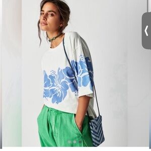 Free People The Bureau Hibiscus Oversized Tee